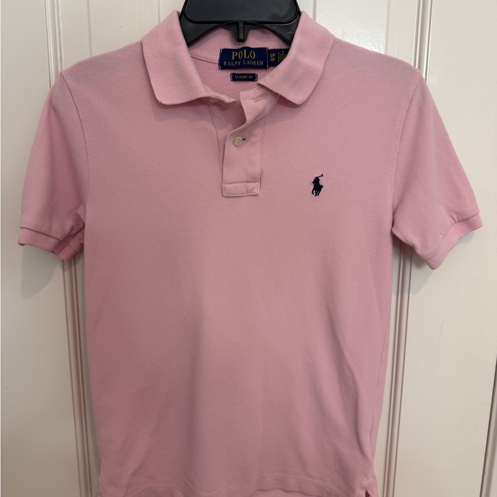 Boys Ralph Lauren Pink Polo Shirt size S (8)